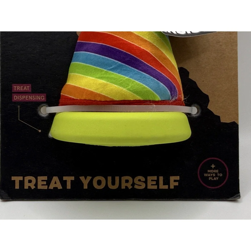Bark Super Chewer Treat Yourself Dog Toy Rainbow Rip + Reveal Medium-Large